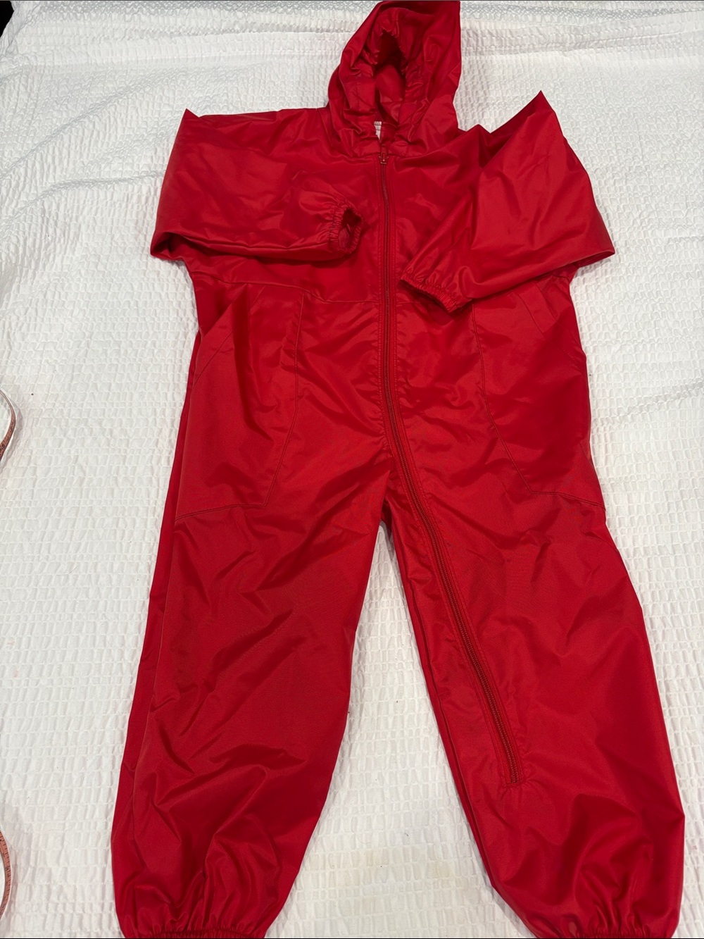 Rain Suit Kids Bright Red Hooded One-Piece 
Size 5
New without tags